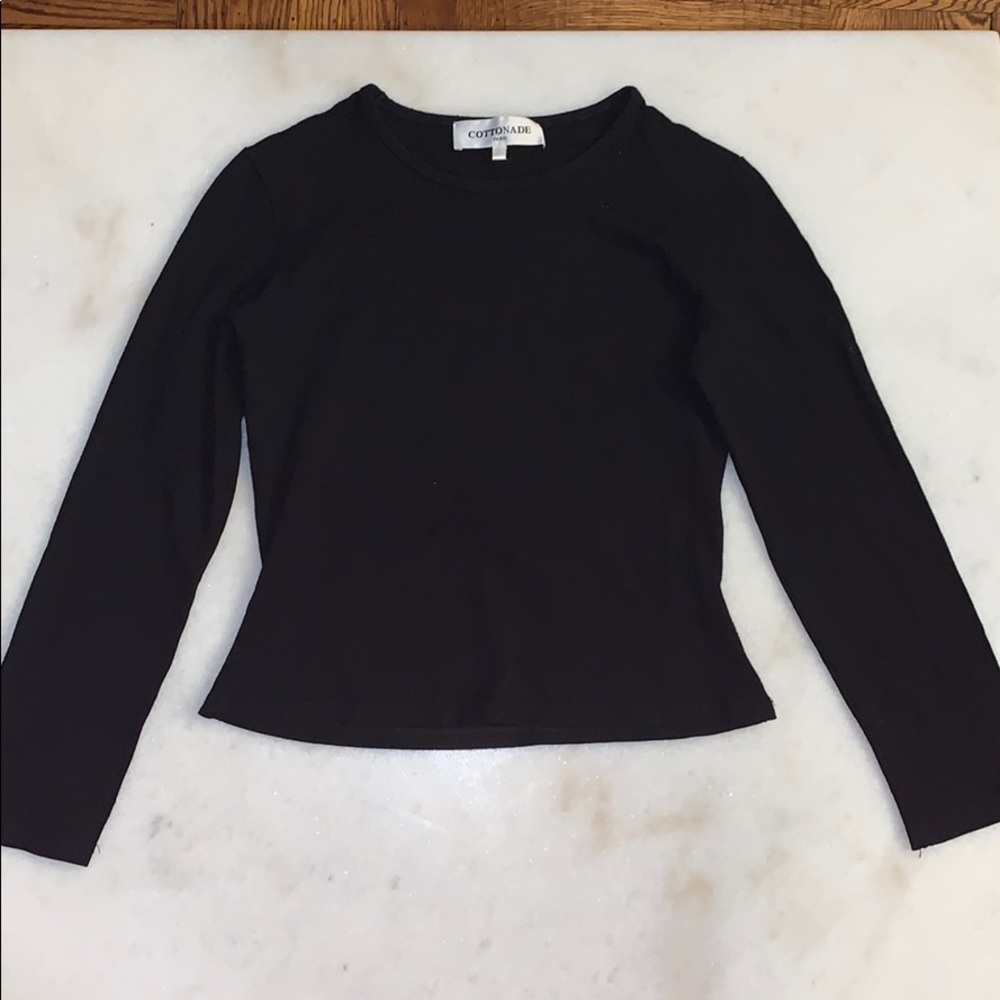 BLACK FITTED LONG SLEEVE TOP